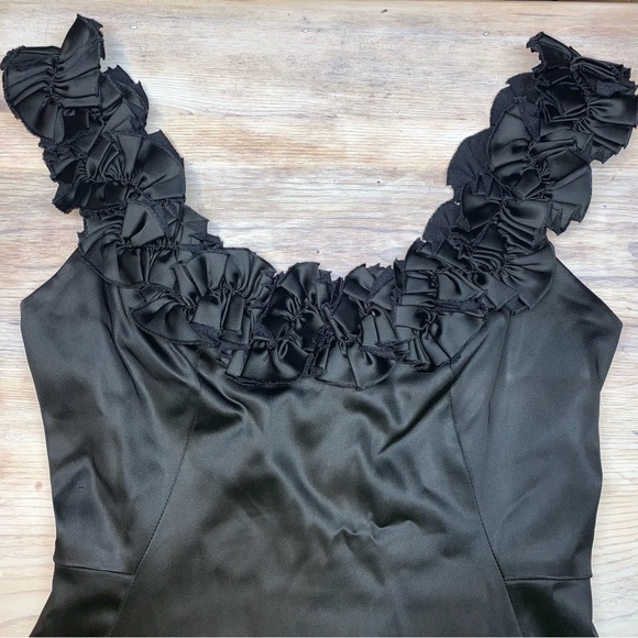 WHBM Ruffle Neckline Little Black Dress - Picture 8 of 16